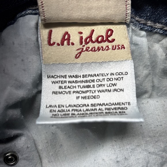 LA Idol/USA Women's Size 5 29x28 Embroidered Slightly Distressed Bling Jeans EUC - Picture 10 of 10